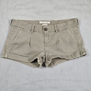 Vintage Abercrombie & Fitch Womens Y2K Micro Mini Short Sz 2 Green Faded Preppy